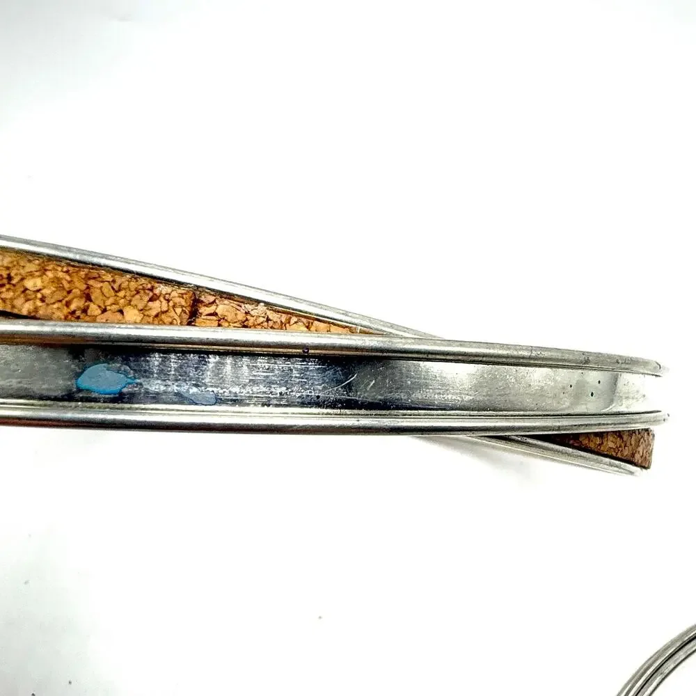 Lot of 2 Vintage Metal Embroidery Hoops 7 Inch Round Cork Lined Spring Tension